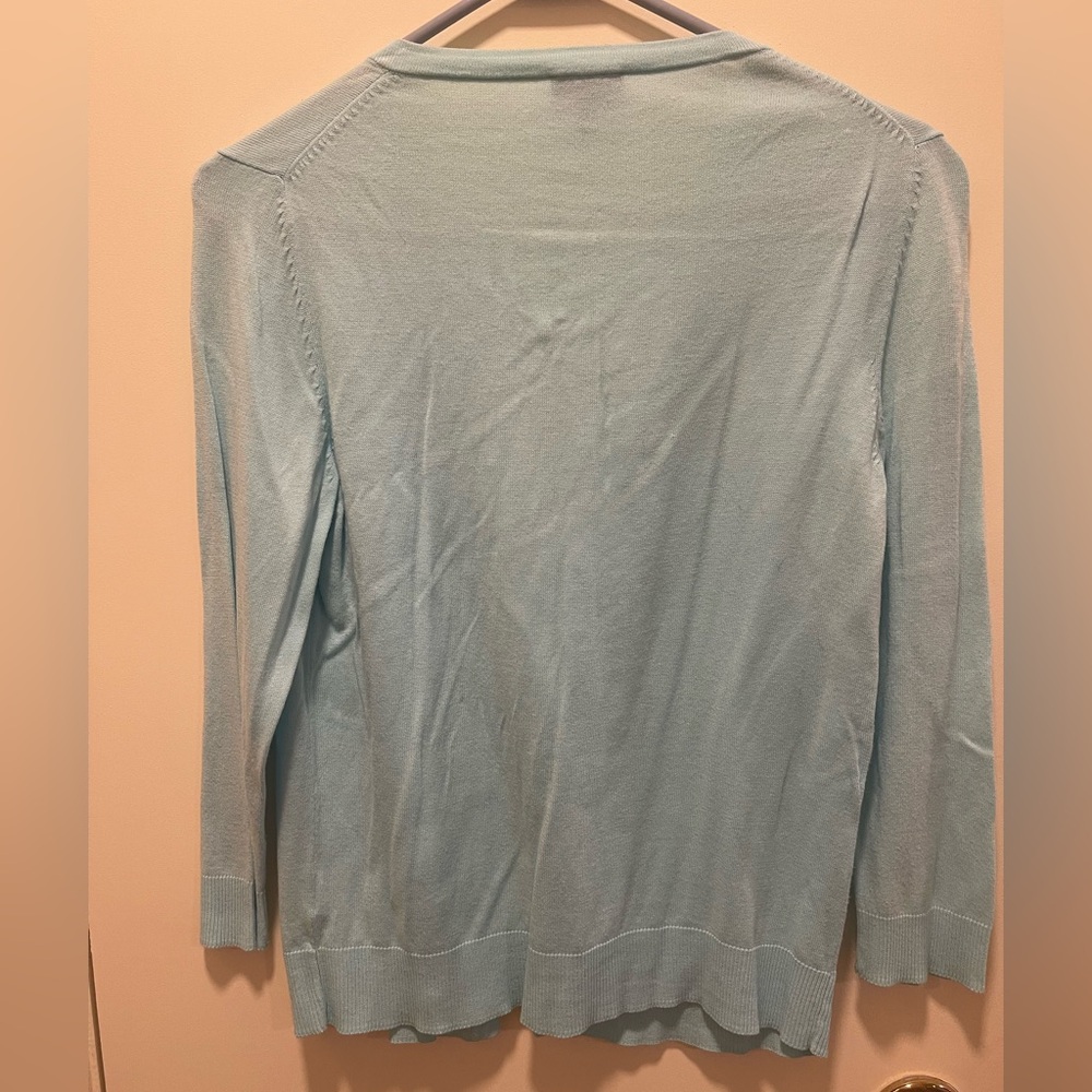 Talbots Tiffany blue Ruffle Cardigan - Picture 4 of 4